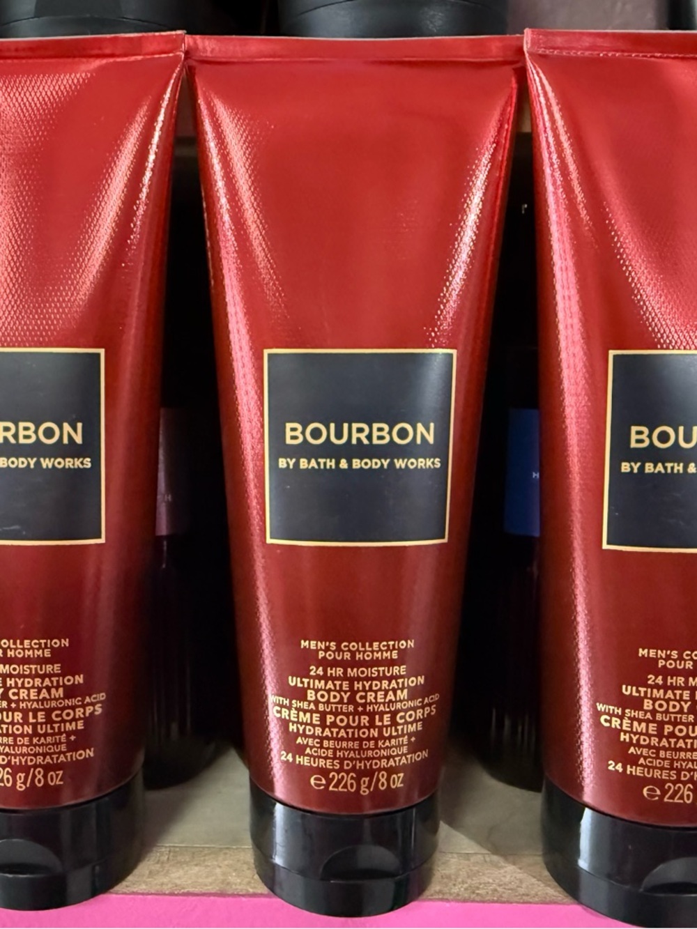 3 Bath & Body Works Bourbon Body Cream in Red and Black